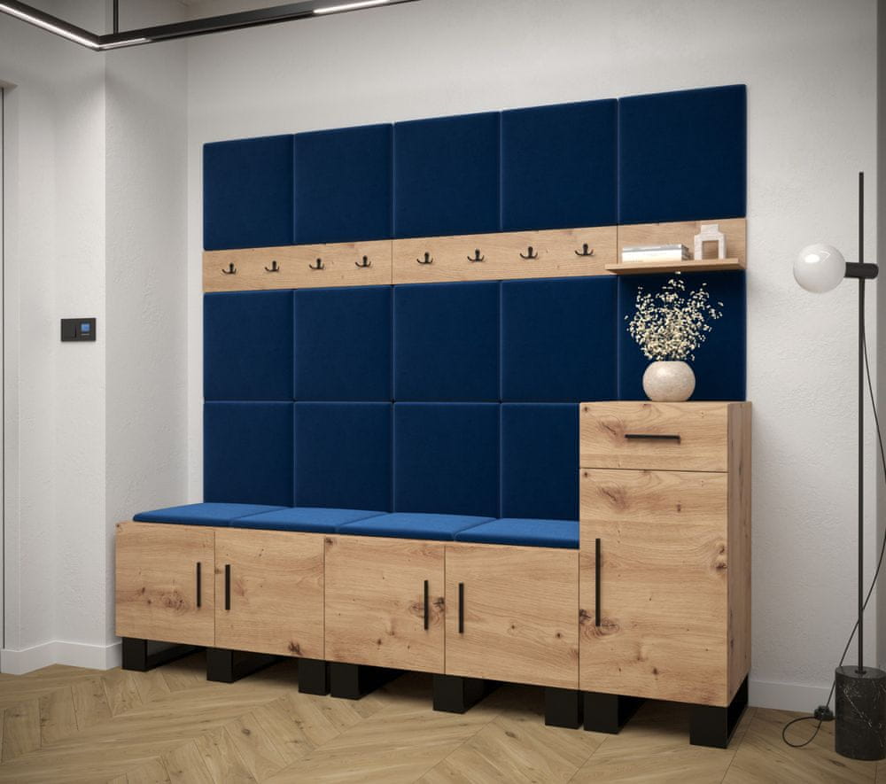 Veneti Predsieňová zostava RUMIE 8 - dub artisan, modré panely